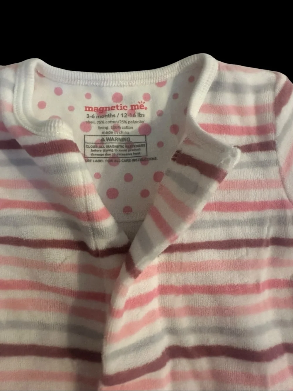 Magnetic Me Pink, White & Mauve Striped Footed One-Piece